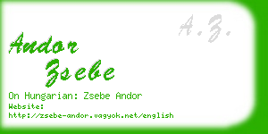 andor zsebe business card